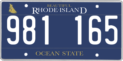 RI license plate 981165