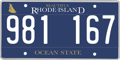 RI license plate 981167