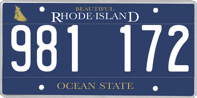 RI license plate 981172