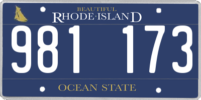 RI license plate 981173