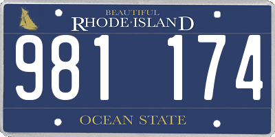 RI license plate 981174