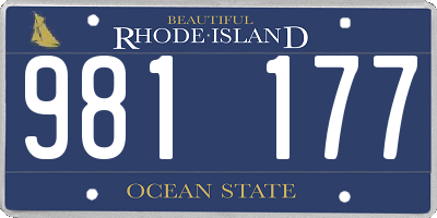 RI license plate 981177