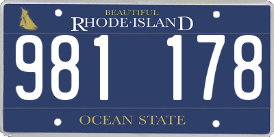 RI license plate 981178