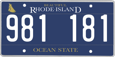 RI license plate 981181