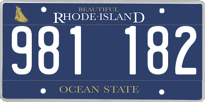 RI license plate 981182