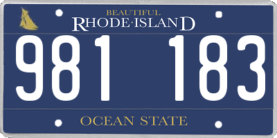 RI license plate 981183