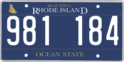 RI license plate 981184