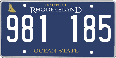 RI license plate 981185