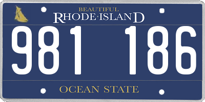 RI license plate 981186