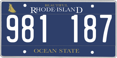 RI license plate 981187