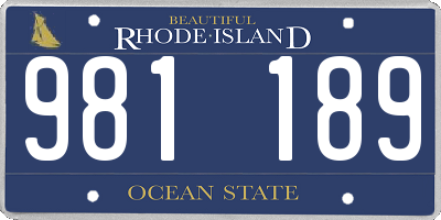 RI license plate 981189