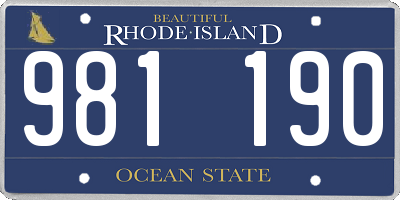 RI license plate 981190