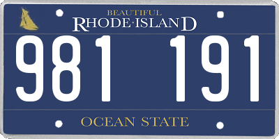 RI license plate 981191