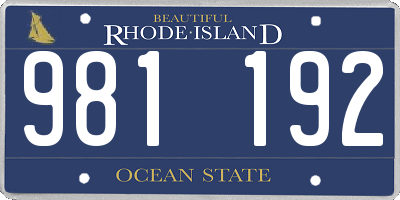 RI license plate 981192