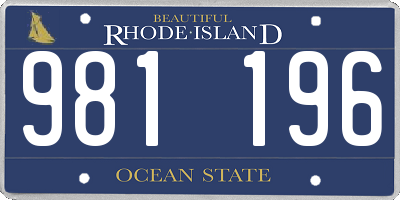 RI license plate 981196