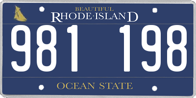 RI license plate 981198