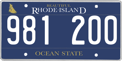 RI license plate 981200