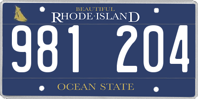 RI license plate 981204