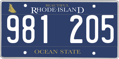 RI license plate 981205