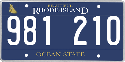 RI license plate 981210