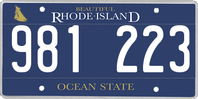 RI license plate 981223