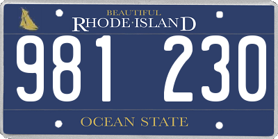 RI license plate 981230