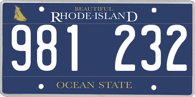 RI license plate 981232