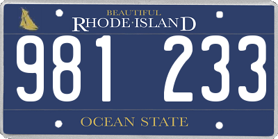 RI license plate 981233