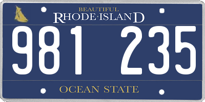 RI license plate 981235