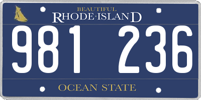 RI license plate 981236