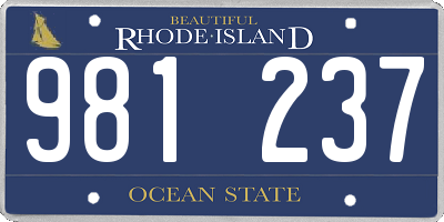 RI license plate 981237