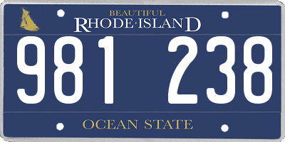 RI license plate 981238