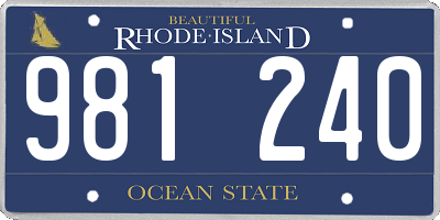 RI license plate 981240