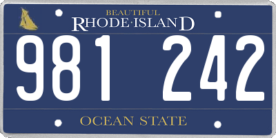 RI license plate 981242