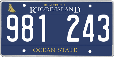 RI license plate 981243