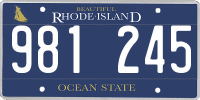 RI license plate 981245