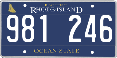 RI license plate 981246