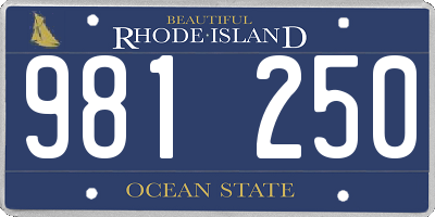 RI license plate 981250