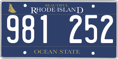 RI license plate 981252