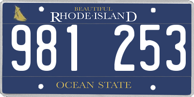 RI license plate 981253