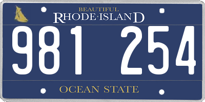 RI license plate 981254