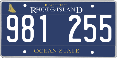 RI license plate 981255