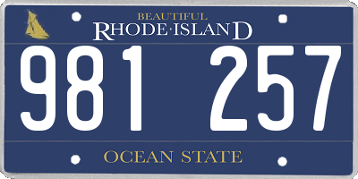 RI license plate 981257