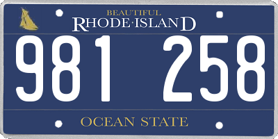 RI license plate 981258