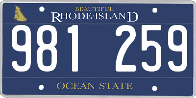 RI license plate 981259