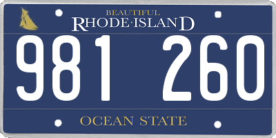 RI license plate 981260