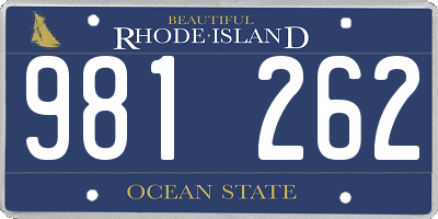 RI license plate 981262