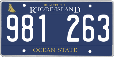 RI license plate 981263