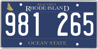 RI license plate 981265