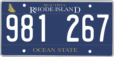 RI license plate 981267